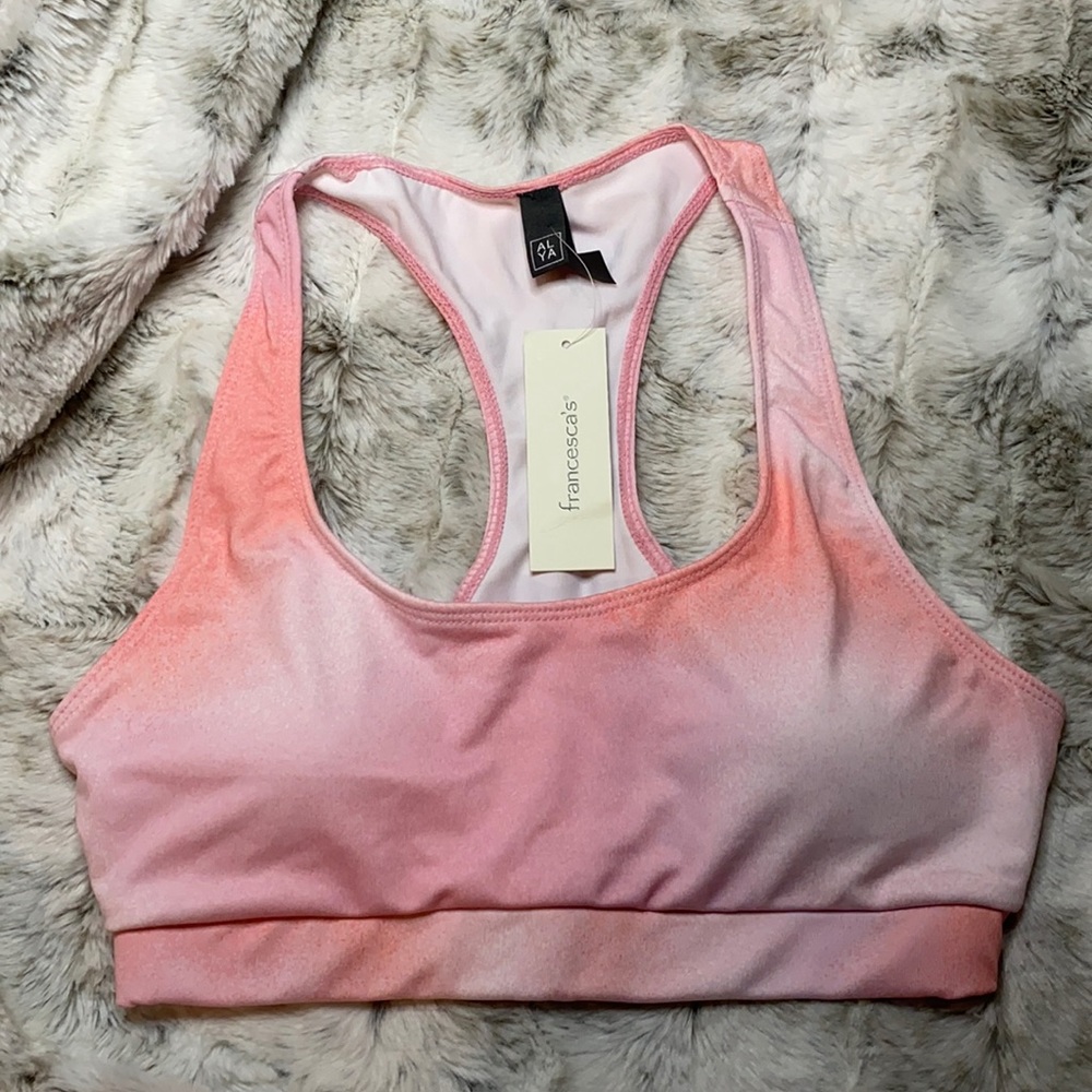 Francesca’s Pink Ombré Sports Bra